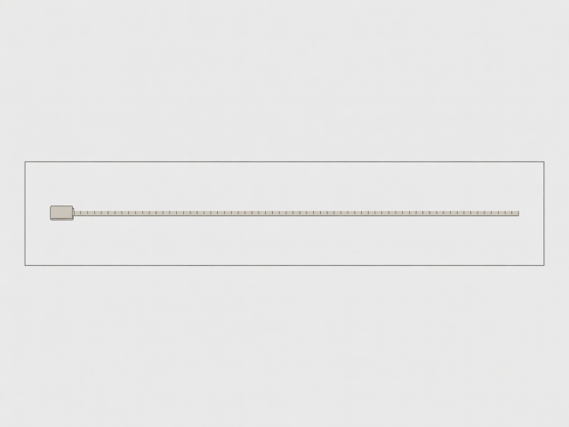 Flat vector illustration of a tape measure laid along a narrow desk seen from above